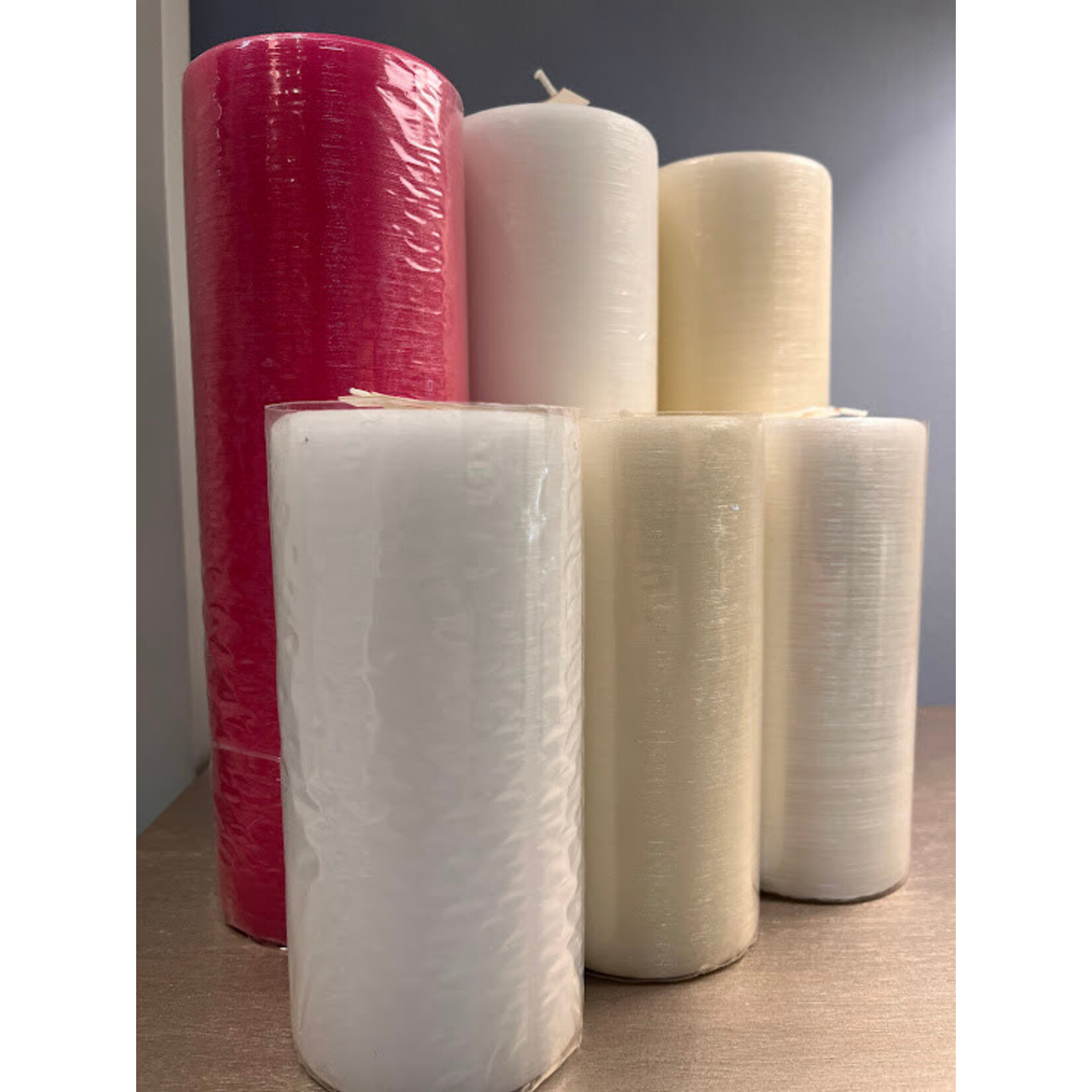 Point a la Ligne Very Large Pillar White Candle