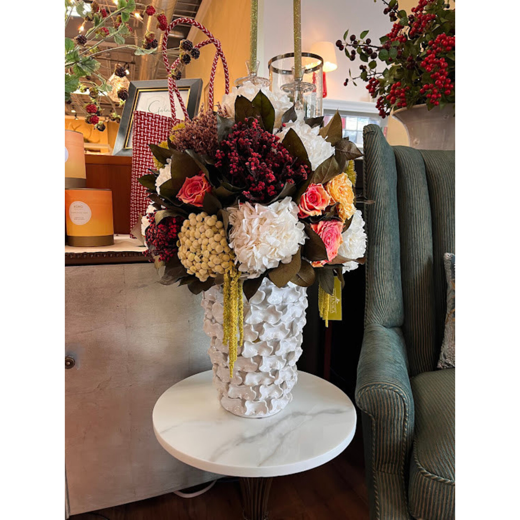 Botanica Tall Petal Planter with Spring Mix Arrangement