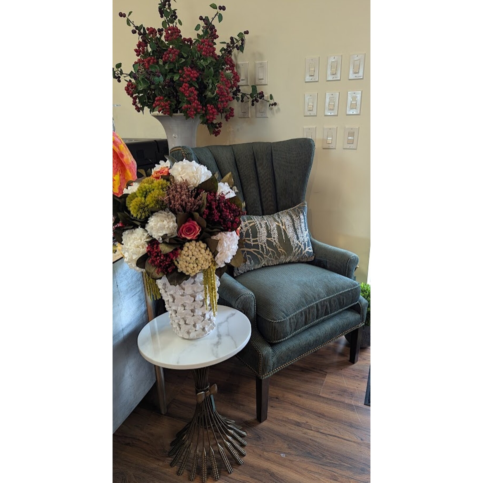 RAZ Imports Mini Faux Cluster Red Berry Spray 34"