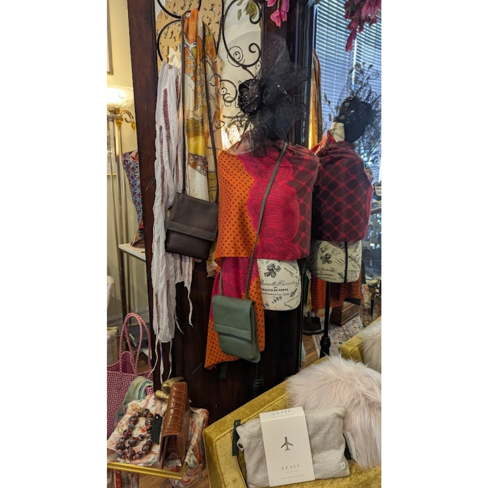 2CHIC Pink & Orange Patterned Polka Dot Scarf