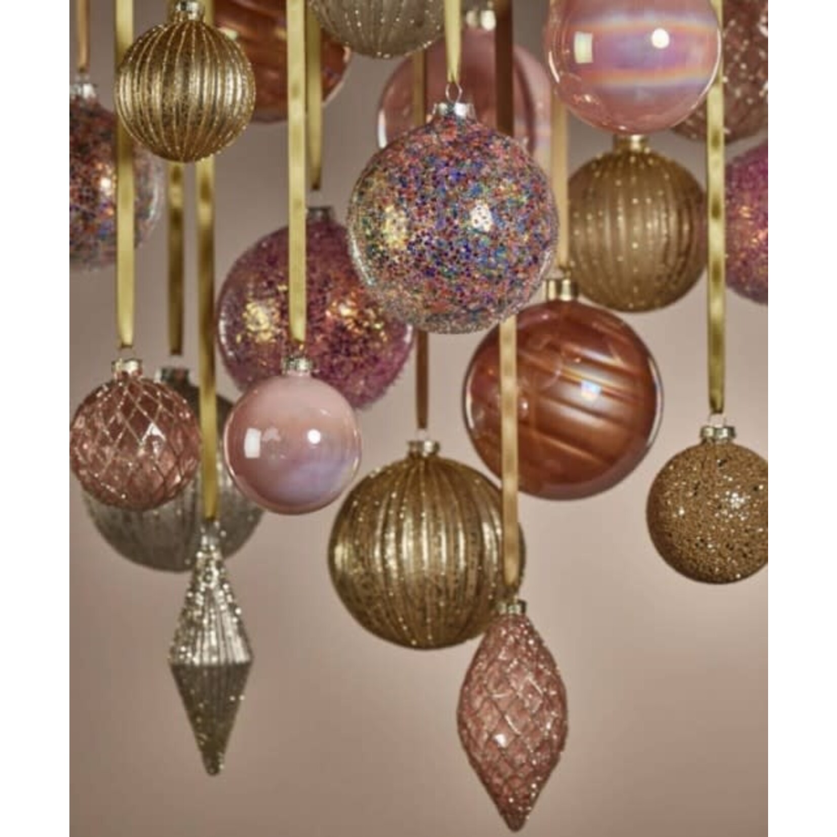 Zodax Harlequin Tear Drop Shaped Glass Ornament Plum