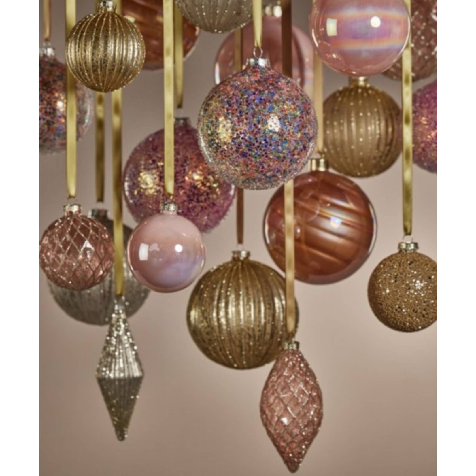 Zodax Pink Confetti Glass Ball Ornament