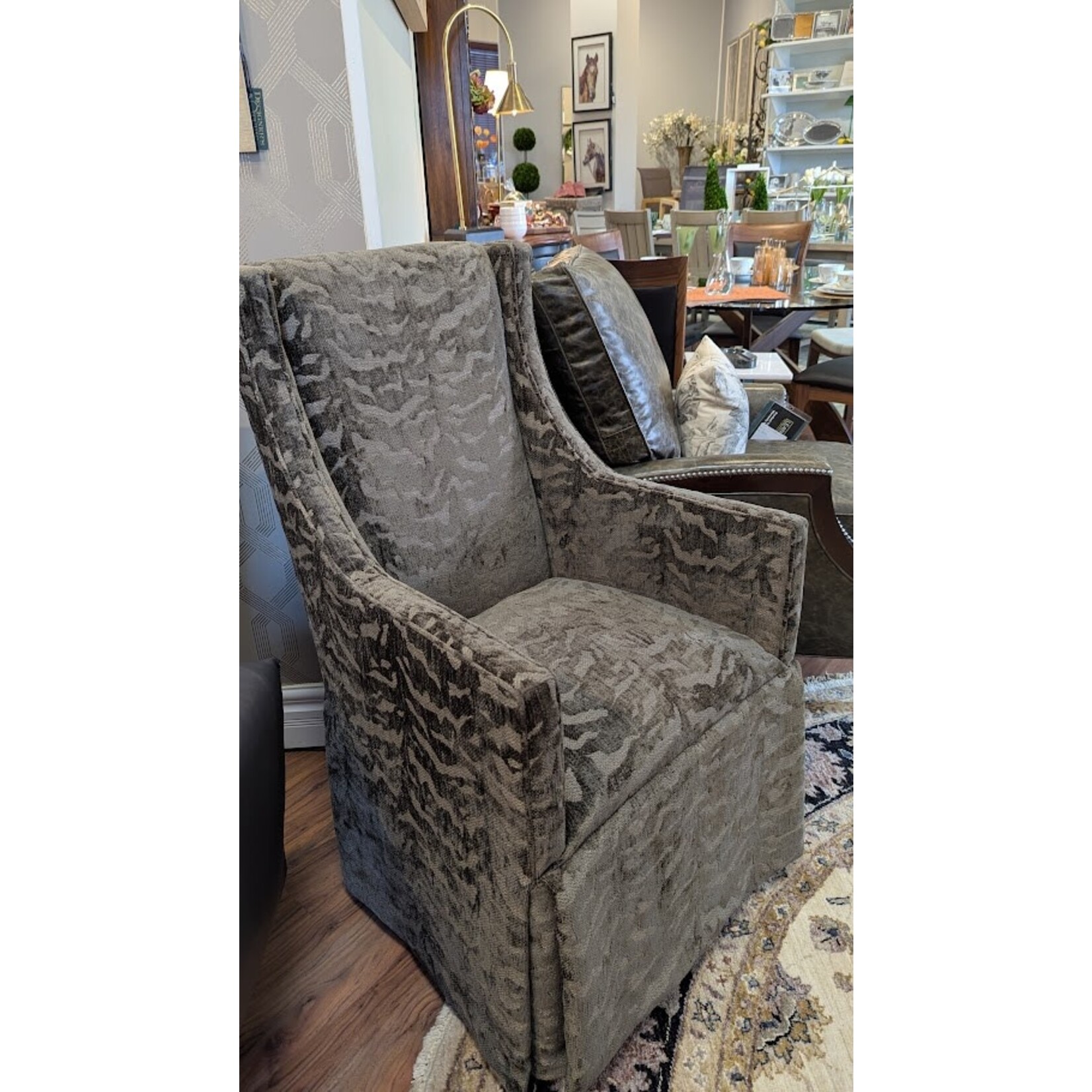 Gabby Royal Arm Chair with Casters Tigress Bark