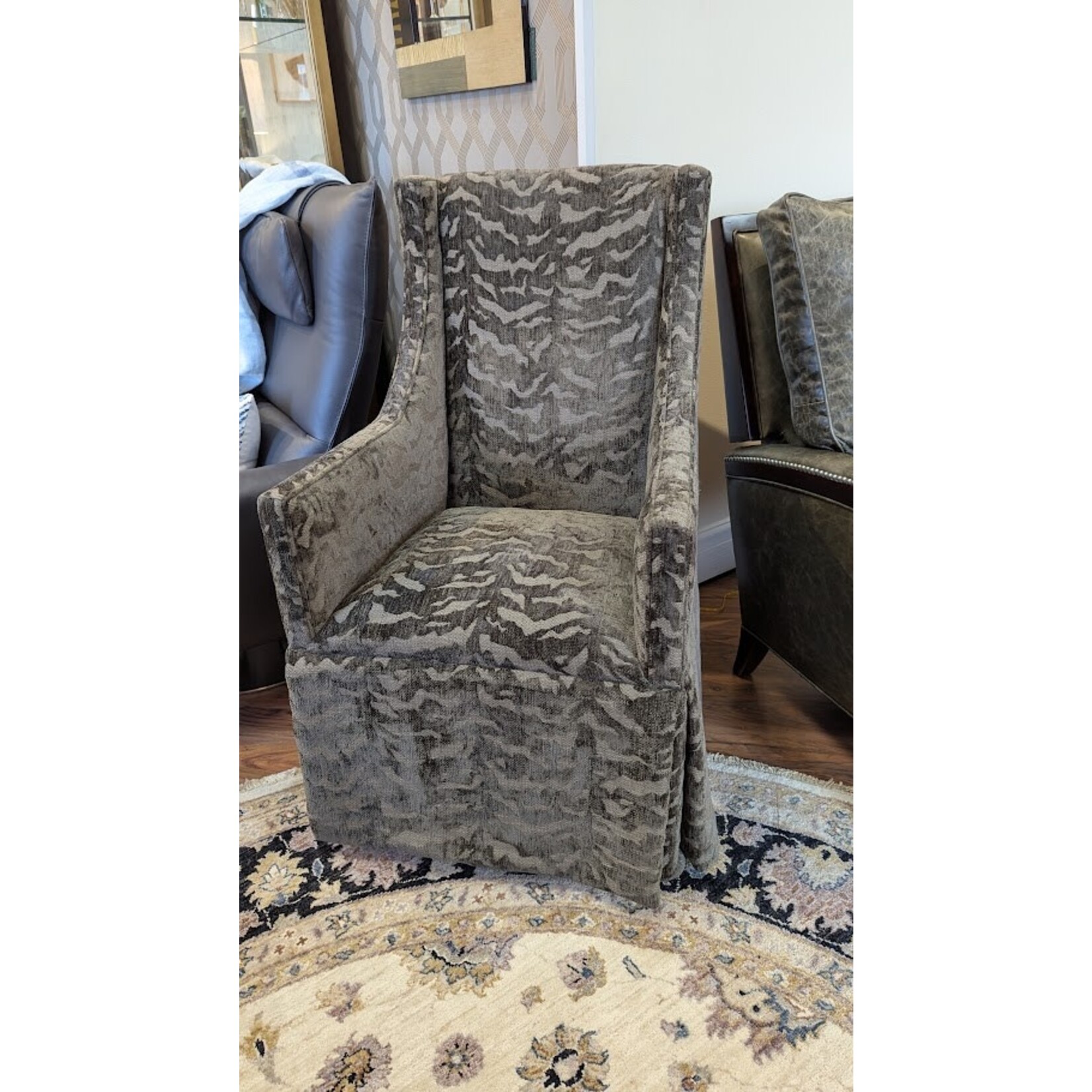 Gabby Royal Arm Chair with Casters Tigress Bark