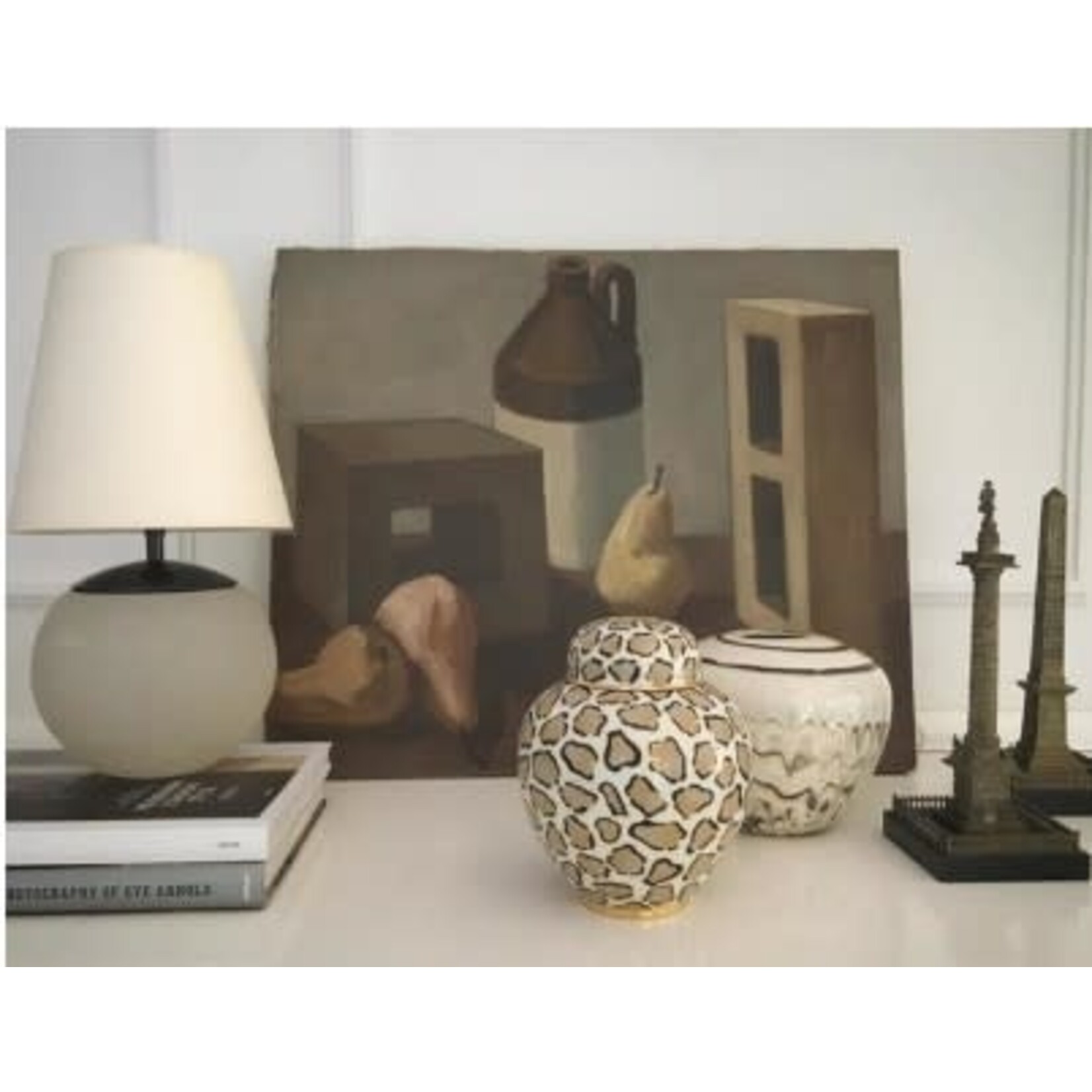 Visual Comfort Terri 12" Cordless Accent Lamp in Alabaster with Linen Shade