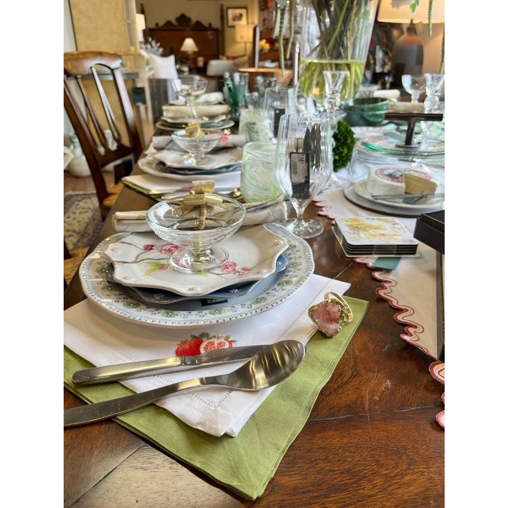Saro Trading Company Embroidered Pomegranate Napkin