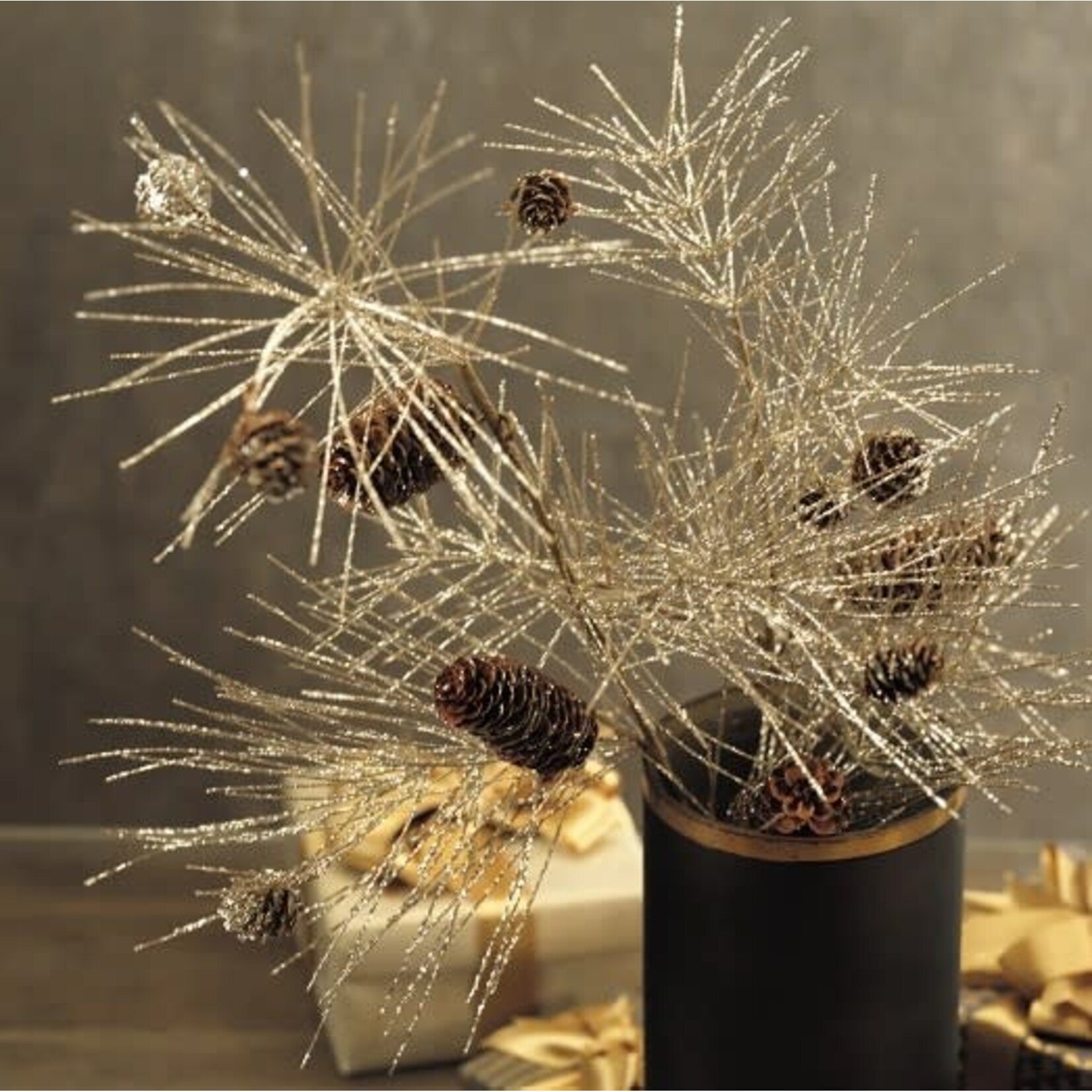 Zodax Champagne Spruce & Pinecone Pick