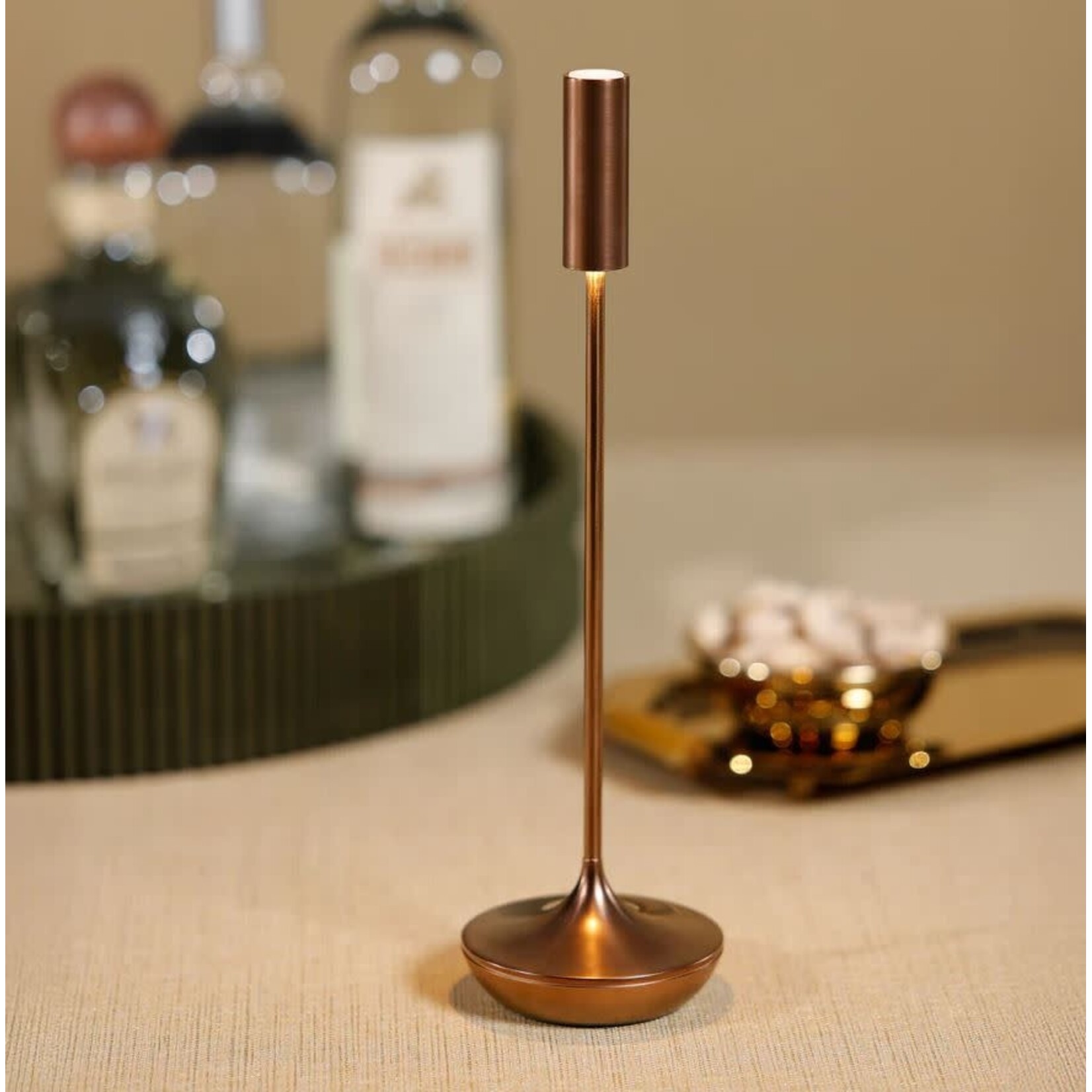 Zodax Sleek Rechargeable Table Light Brushed Bronze