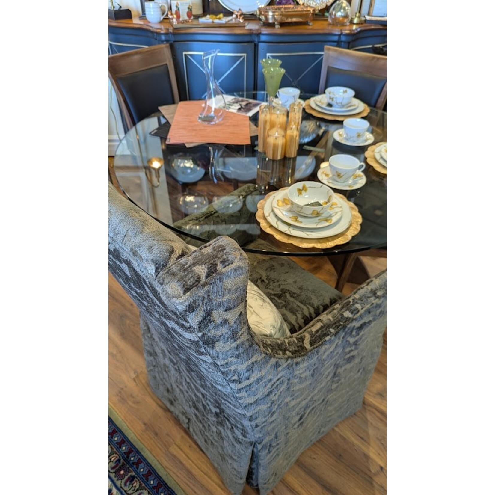 Gabby Royal Arm Chair with Casters Tigress Bark