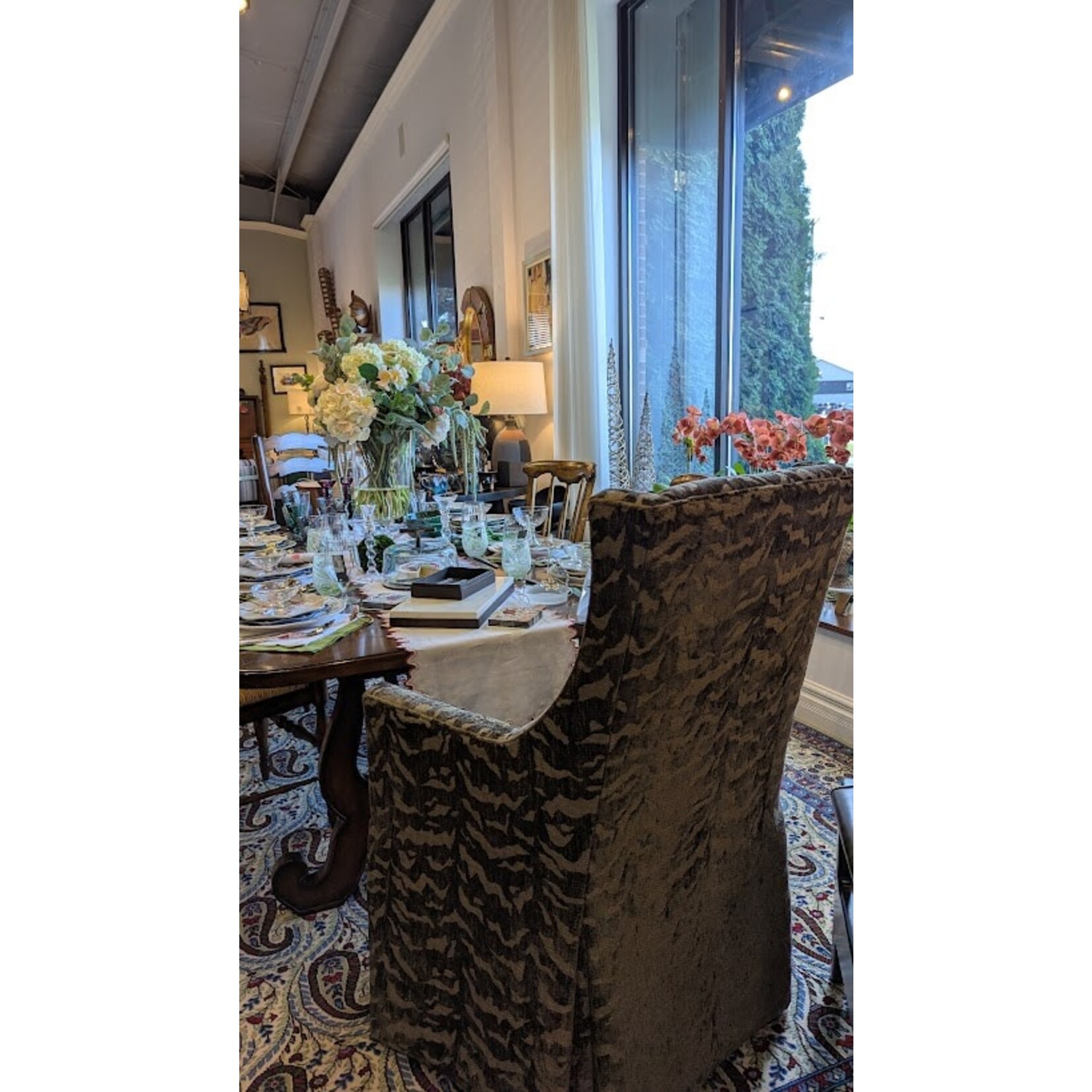 Gabby Royal Arm Chair with Casters Tigress Bark