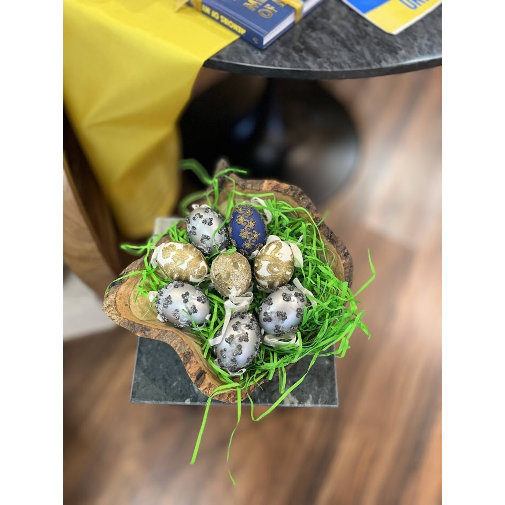 Peter Priess Silver Egg with Silver Beads