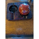 Carole Stupell LTD Rosewood Alabaster Double Cigar Pipe Ashtray with Sphere Paperweight