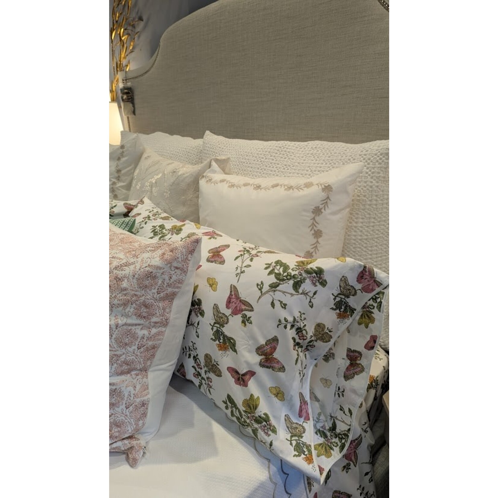 Anaya Cotton Waffle Weave Dutch Euro Pillow w Down Alt Insert White 28x36