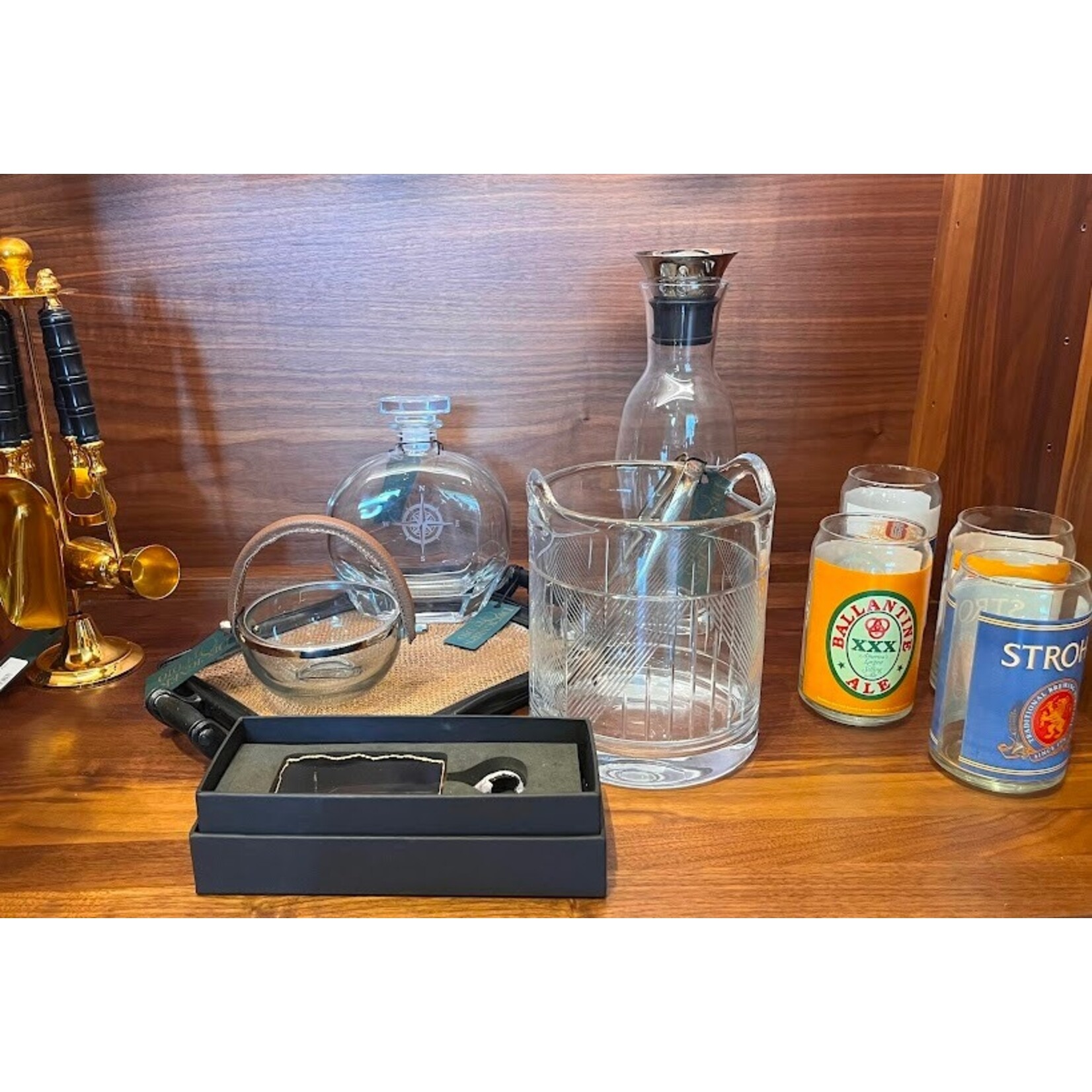 Carole Stupell LTD Art Deco Vintage Beer Can Glass Set of 4