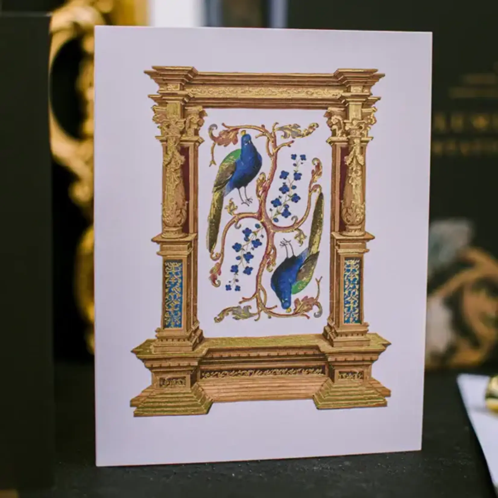 Good JuJu Ink Peacock Frame Illumination Greeting Card