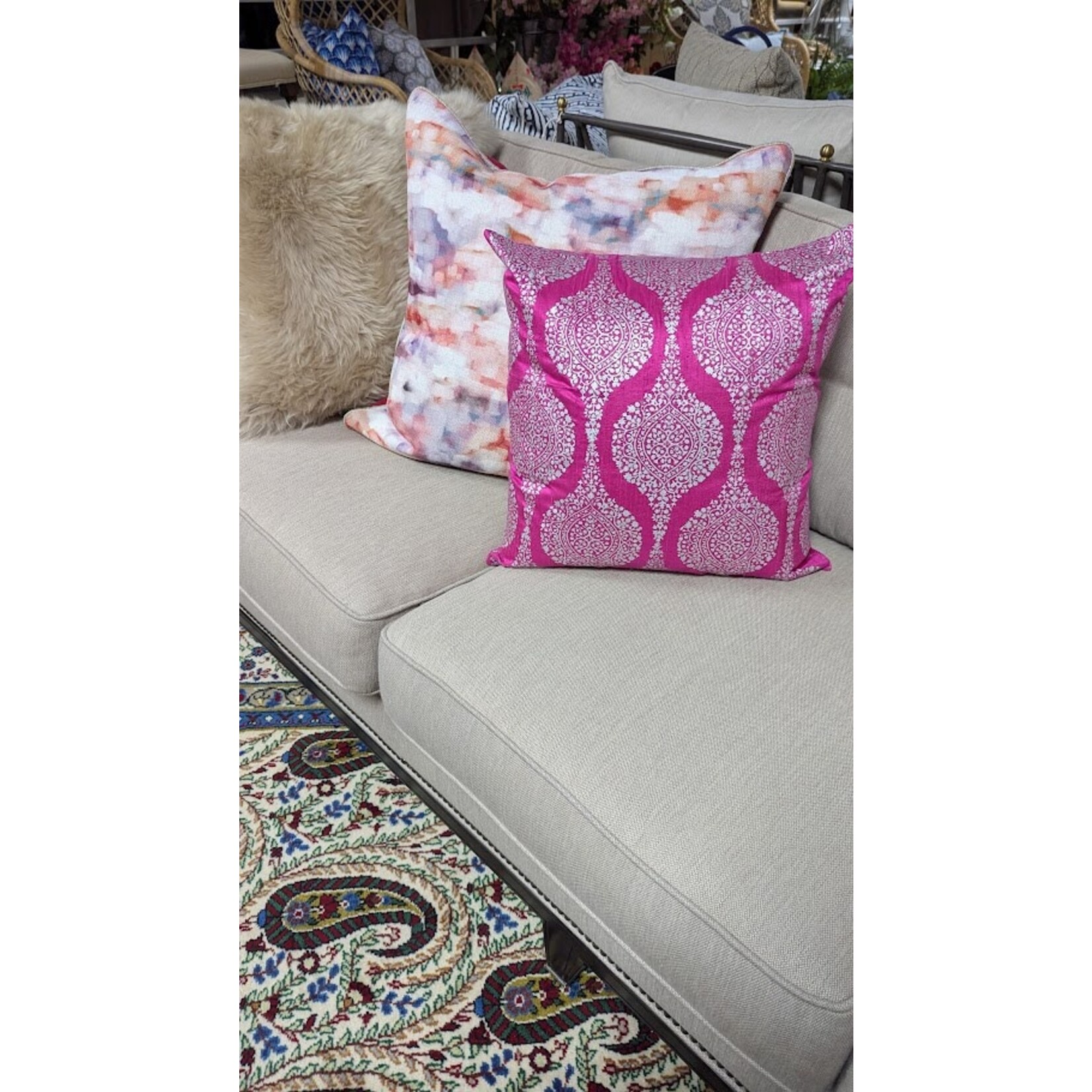 Gabby Aurora Jewel With Cord 24x24 Feather Fill Pillow 24x24