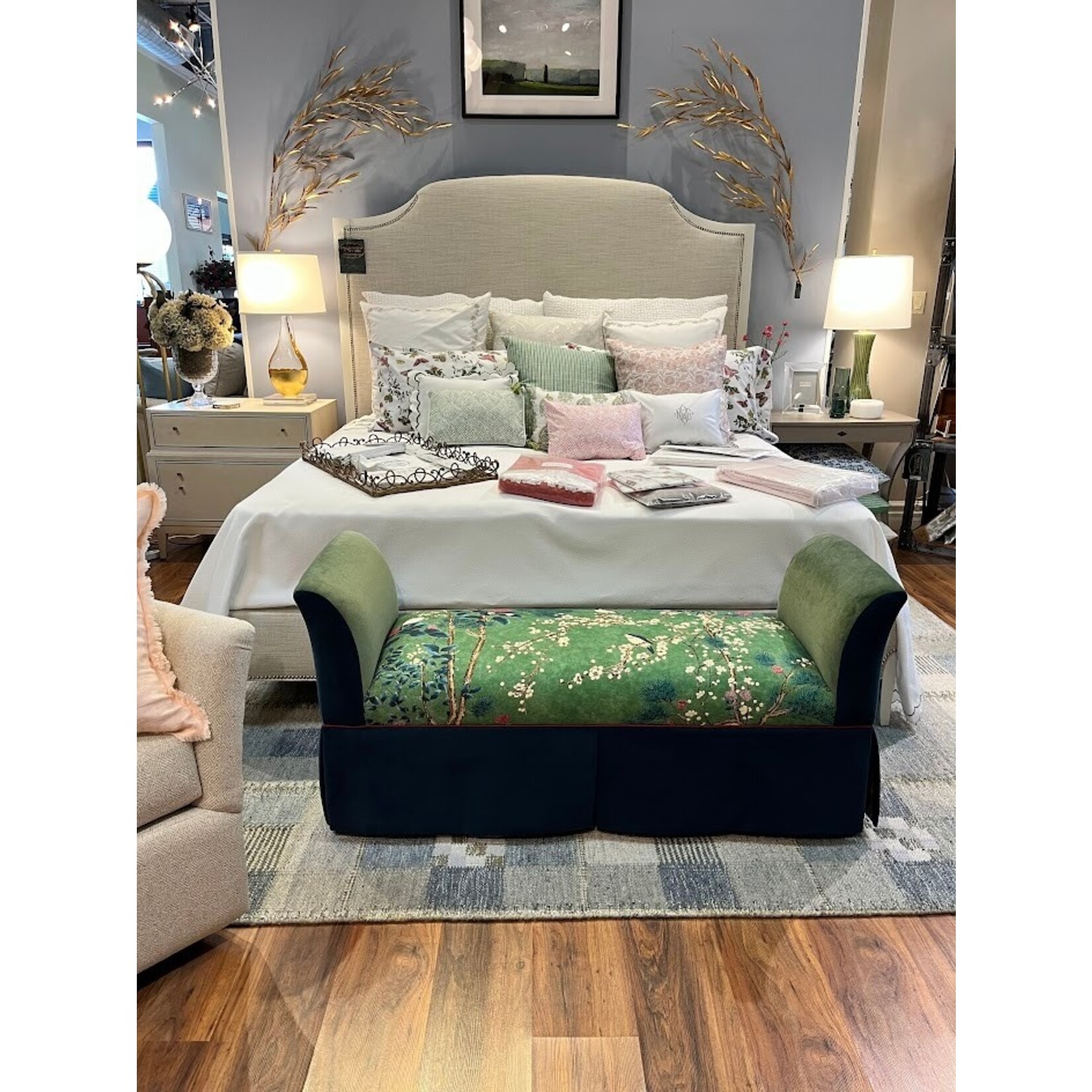 Matouk Duma Diamond Quilted Boudoir Sham Grass