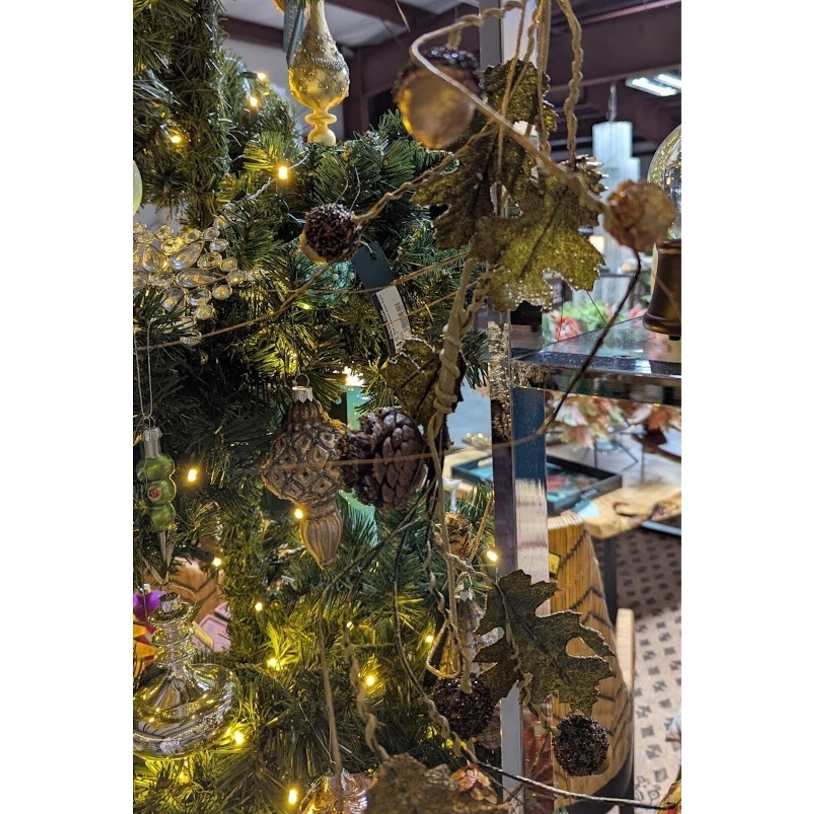 Winward Floral & Seasonal Decor Oak Leaf & Gold Acorn Faux Garland 38"