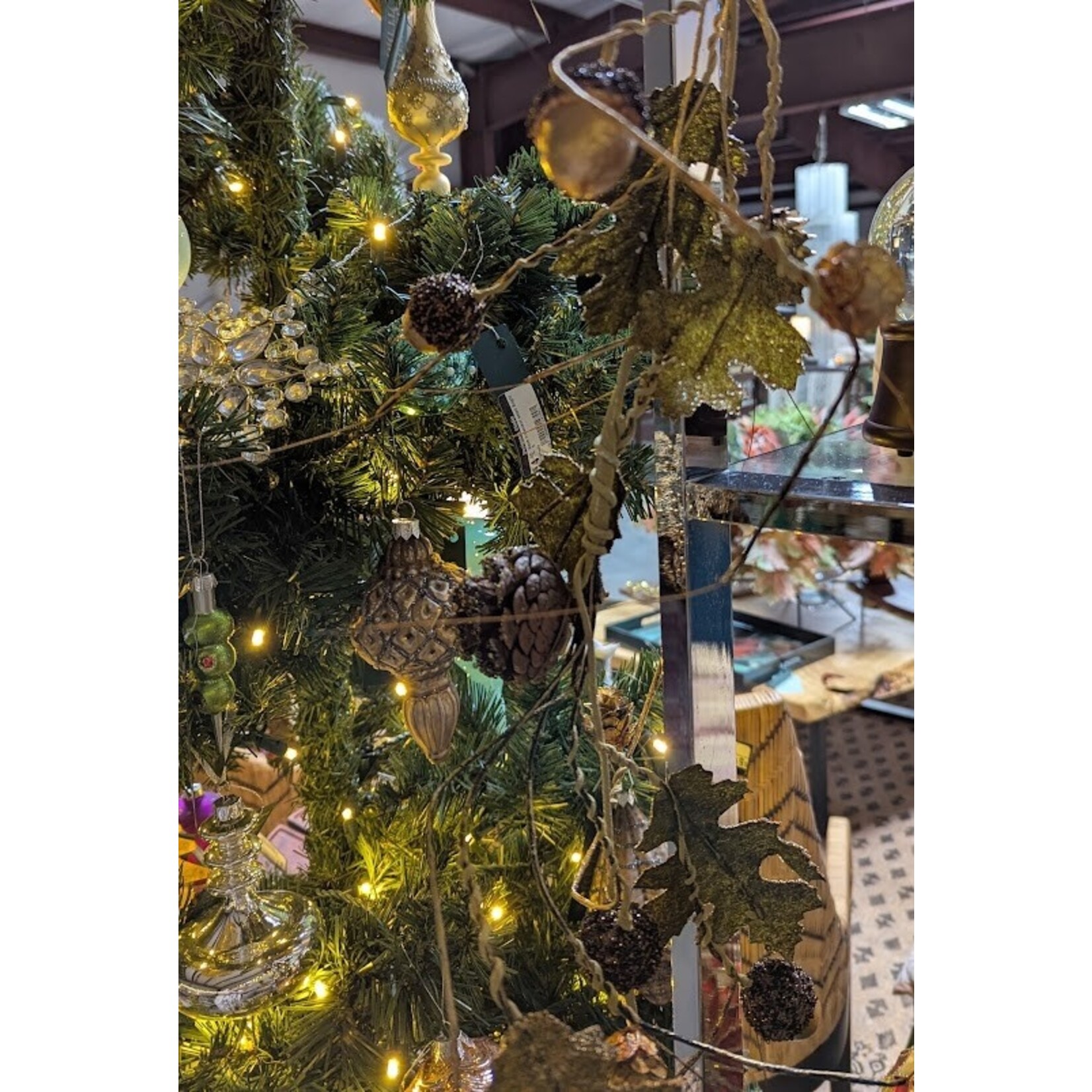 Winward Home Faux Oak Leaf & Gold Acorn Garland 38"