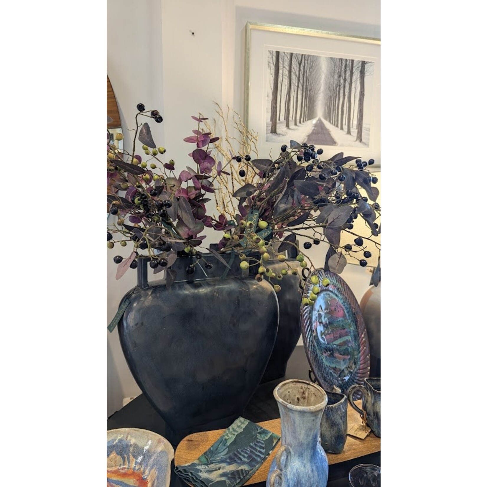 Winward Floral & Seasonal Decor Artificial Purple Eucalyptus Stem 33.5"