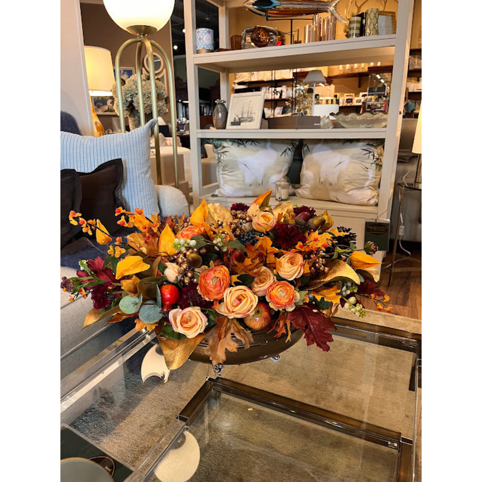 Winward Floral & Seasonal Decor Faux Ranunculus Berry Fall Centerpiece Floral Arrangement