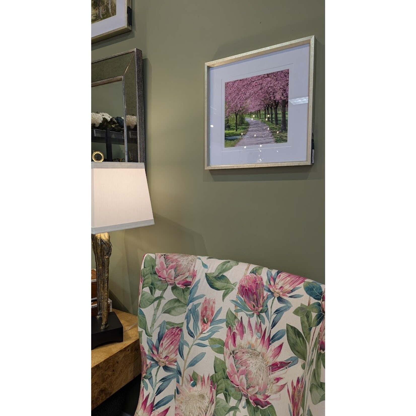 Trowbridge Gallery Colourful Tree Collection Pink Cherry Trees Framed Artwork 7