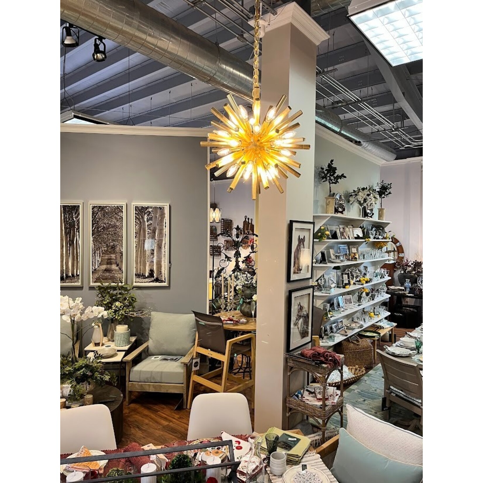 Visual Comfort Lawrence Small Sputnik Chandelier In Gild