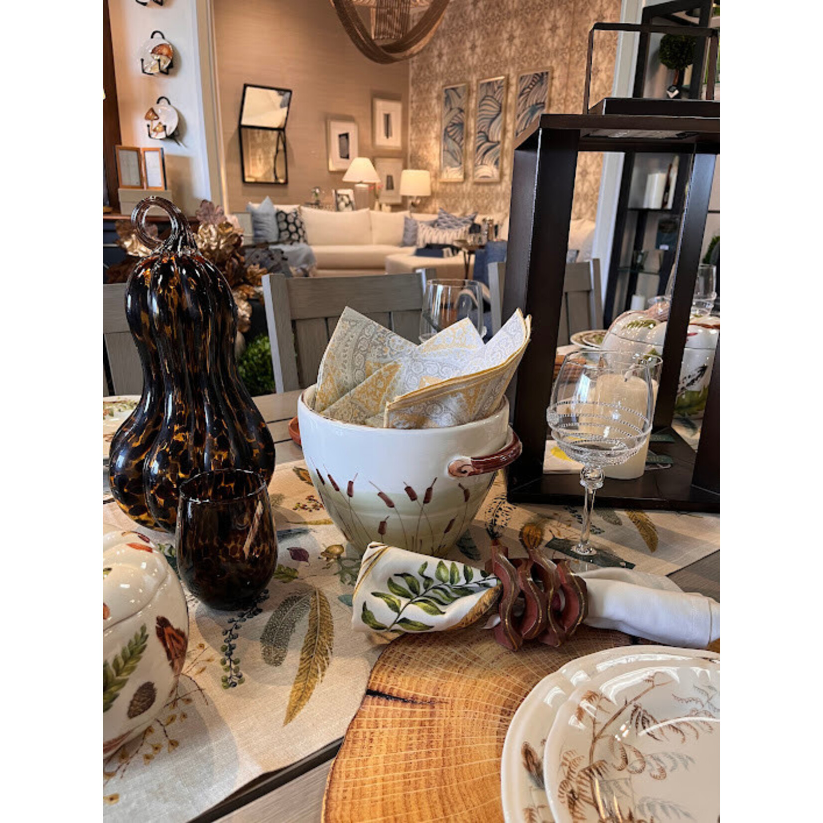 Karen Lee Ballard Alfresco Golden Grey Linen Napkin