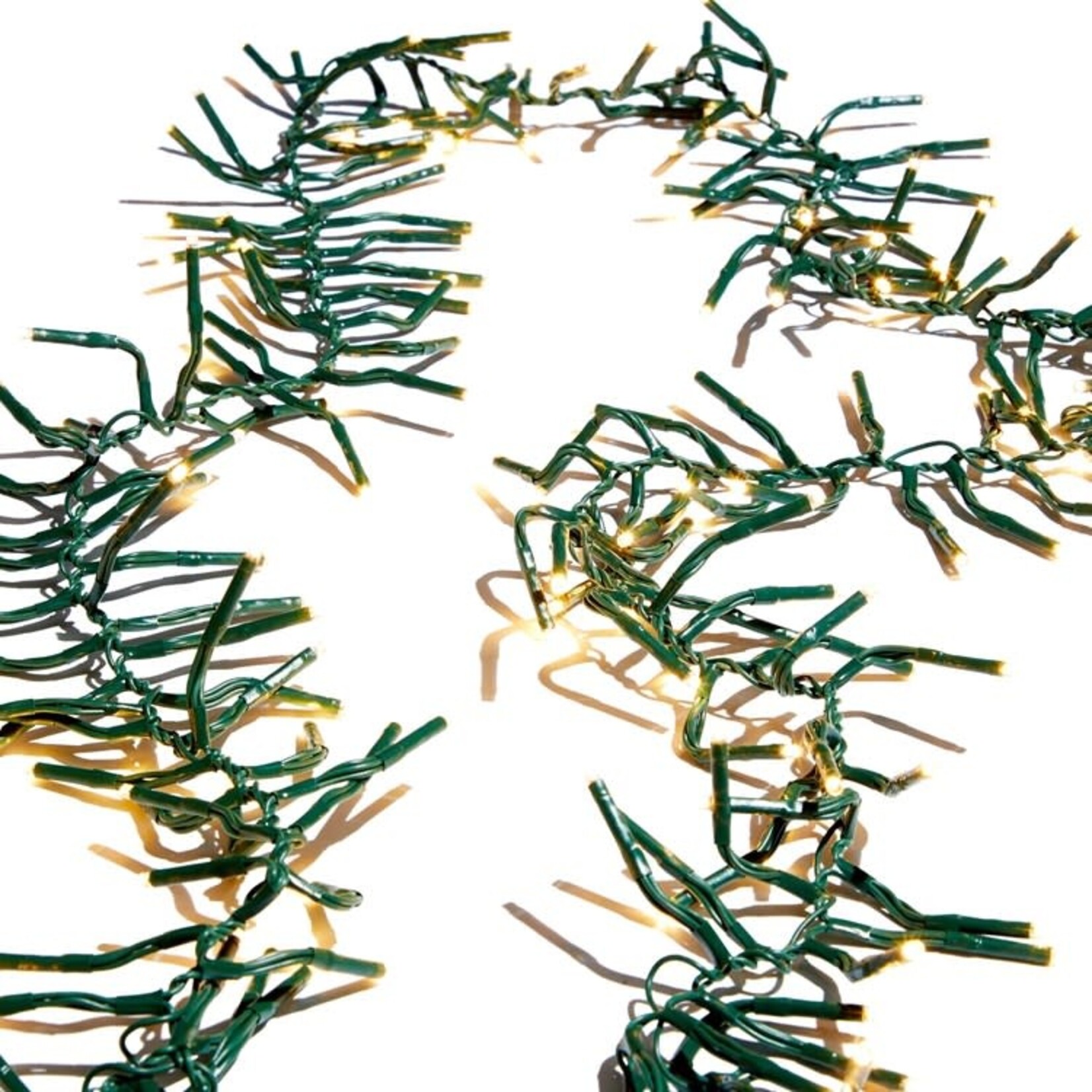 RAZ Imports Cluster Garland White Lights Green Wire 15' Battery