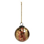 RAZ Imports Copper Patterned Ball Ornament 3.75"