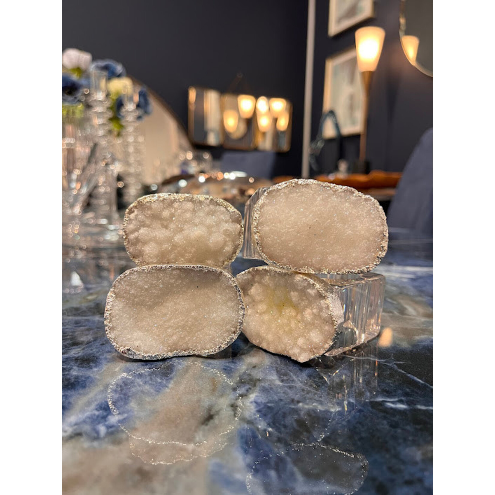 Kim Seybert Rock Crystal Napkin Ring Set of 4