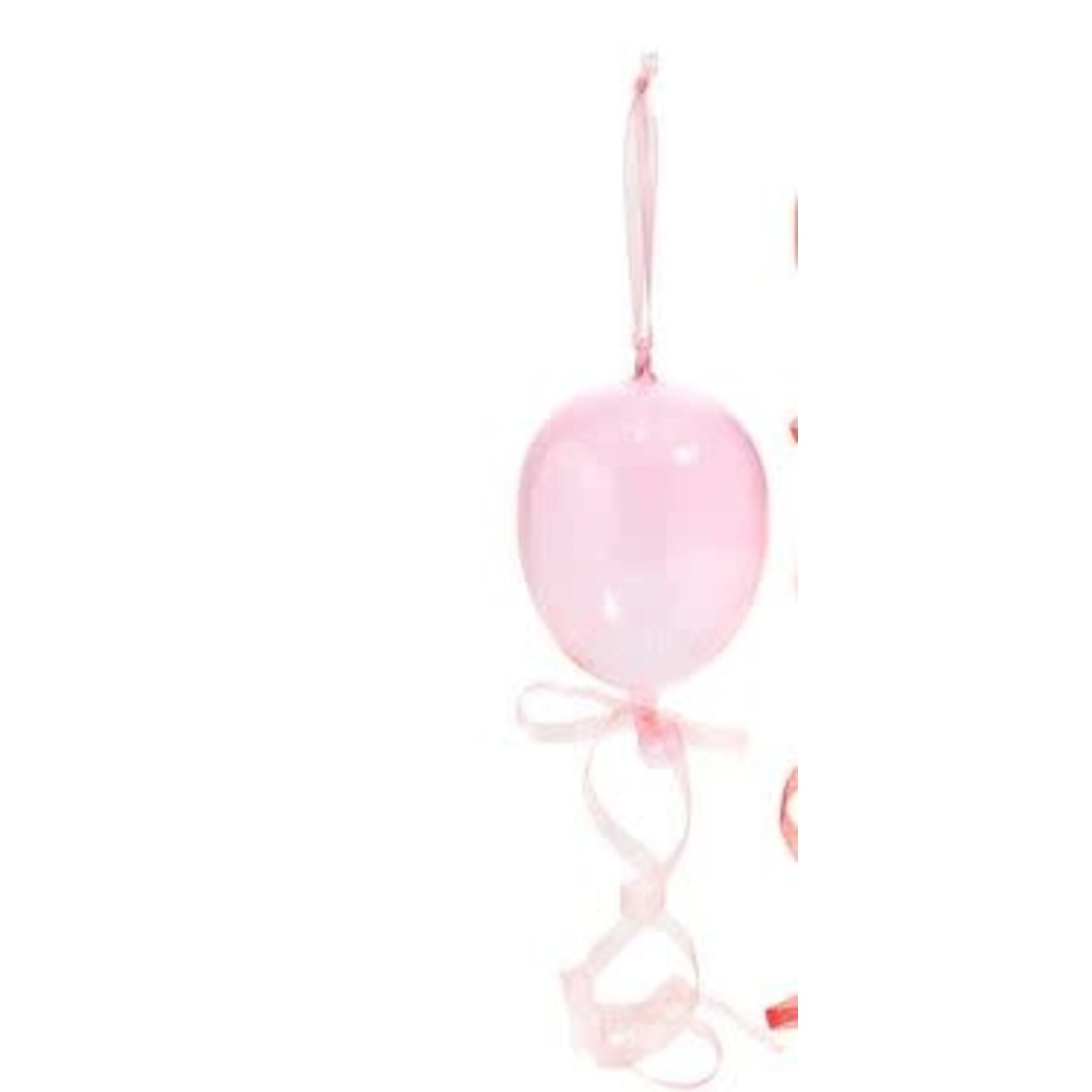 RAZ Imports Pink & Red Balloon Glass Ornament 8"