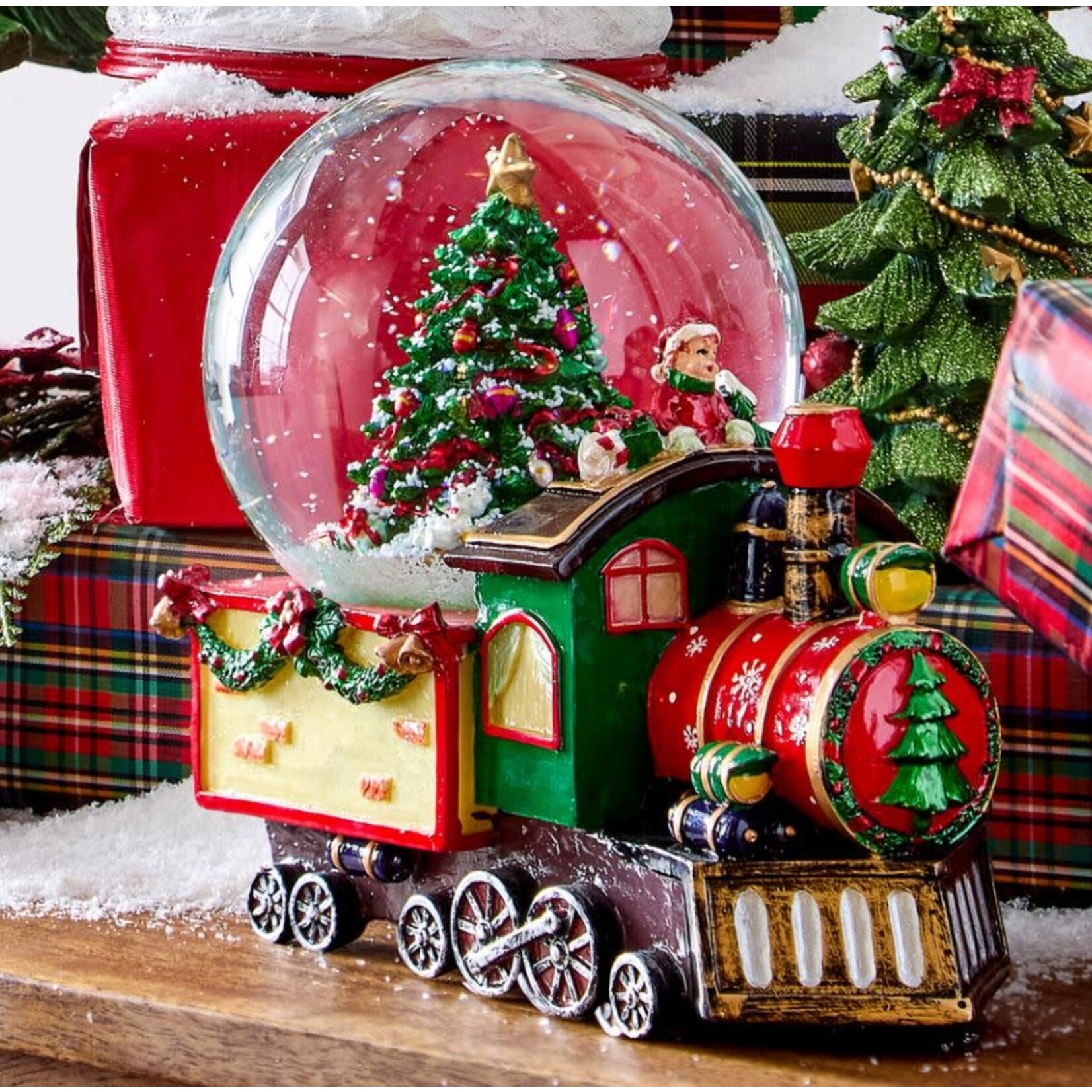 RAZ Imports Musical Train Water Snow Globe 8.75"