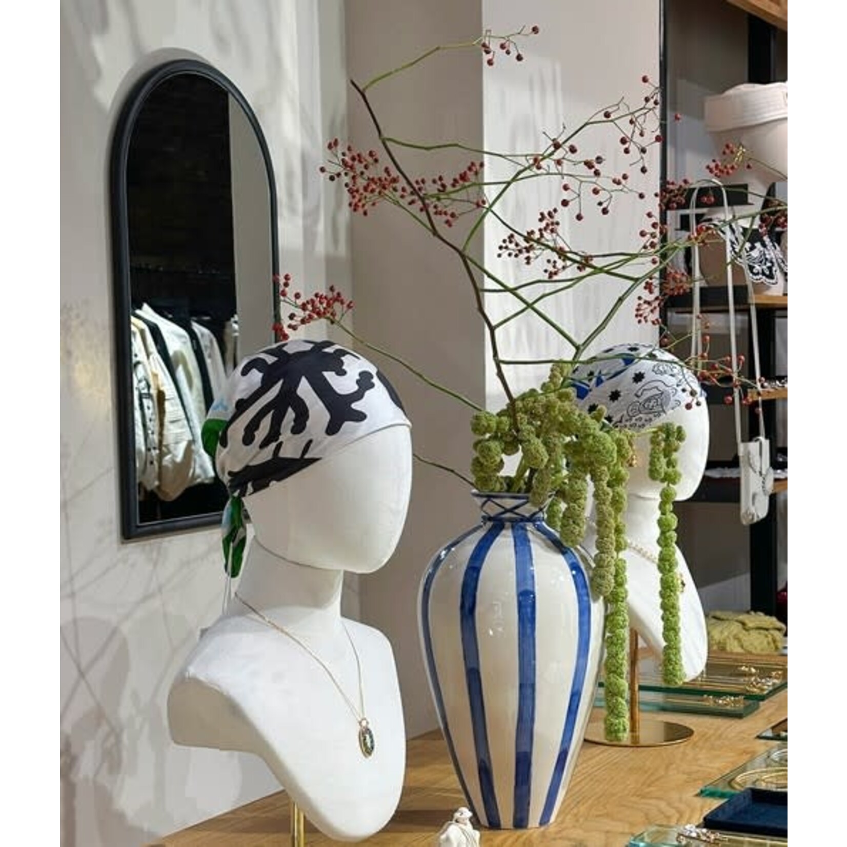 Gunia Project Hand Painted Tall Rabbit Ceramic Vase