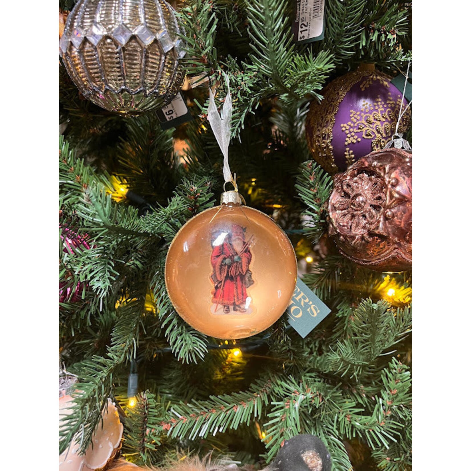 Two's Company Vintage-Inspired Glass Ornament 3"