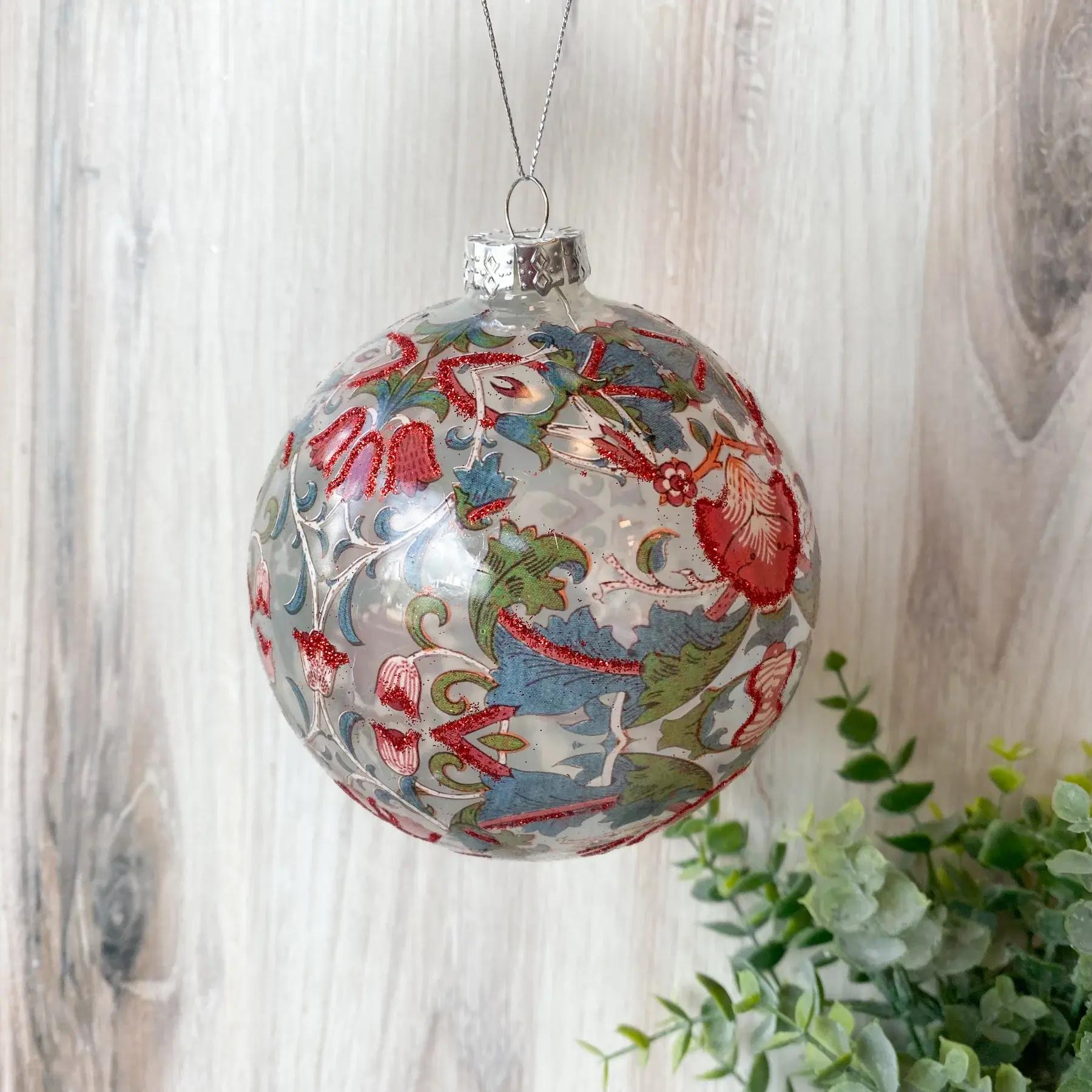 RAZ Imports William Morris Ball Ornament 5