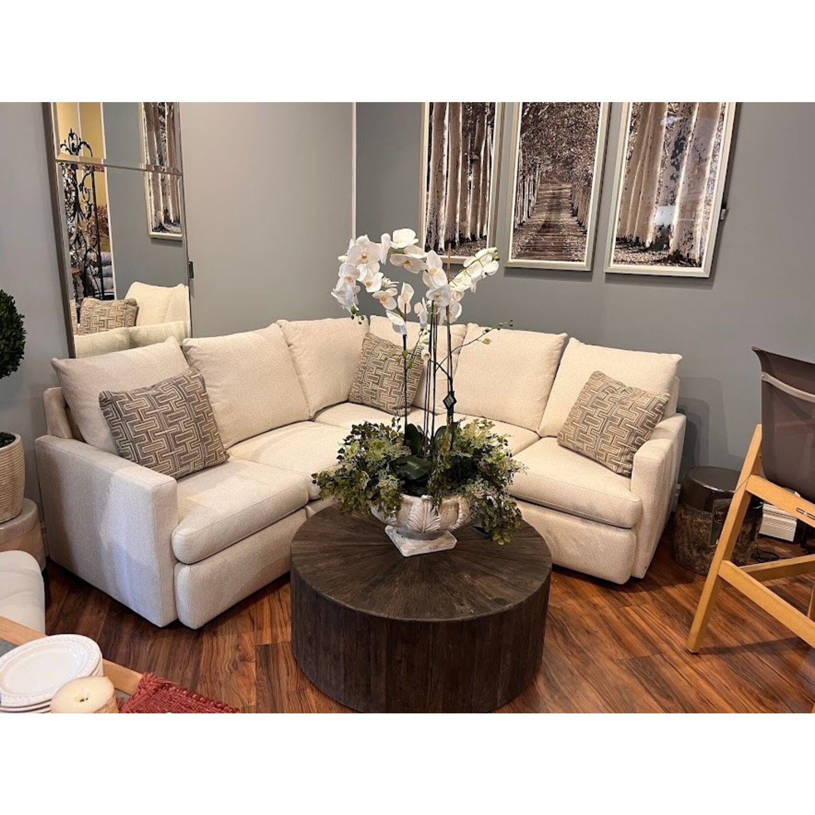 Sherrill Furniture Corner Sectional Power Recliner Malibu Natural