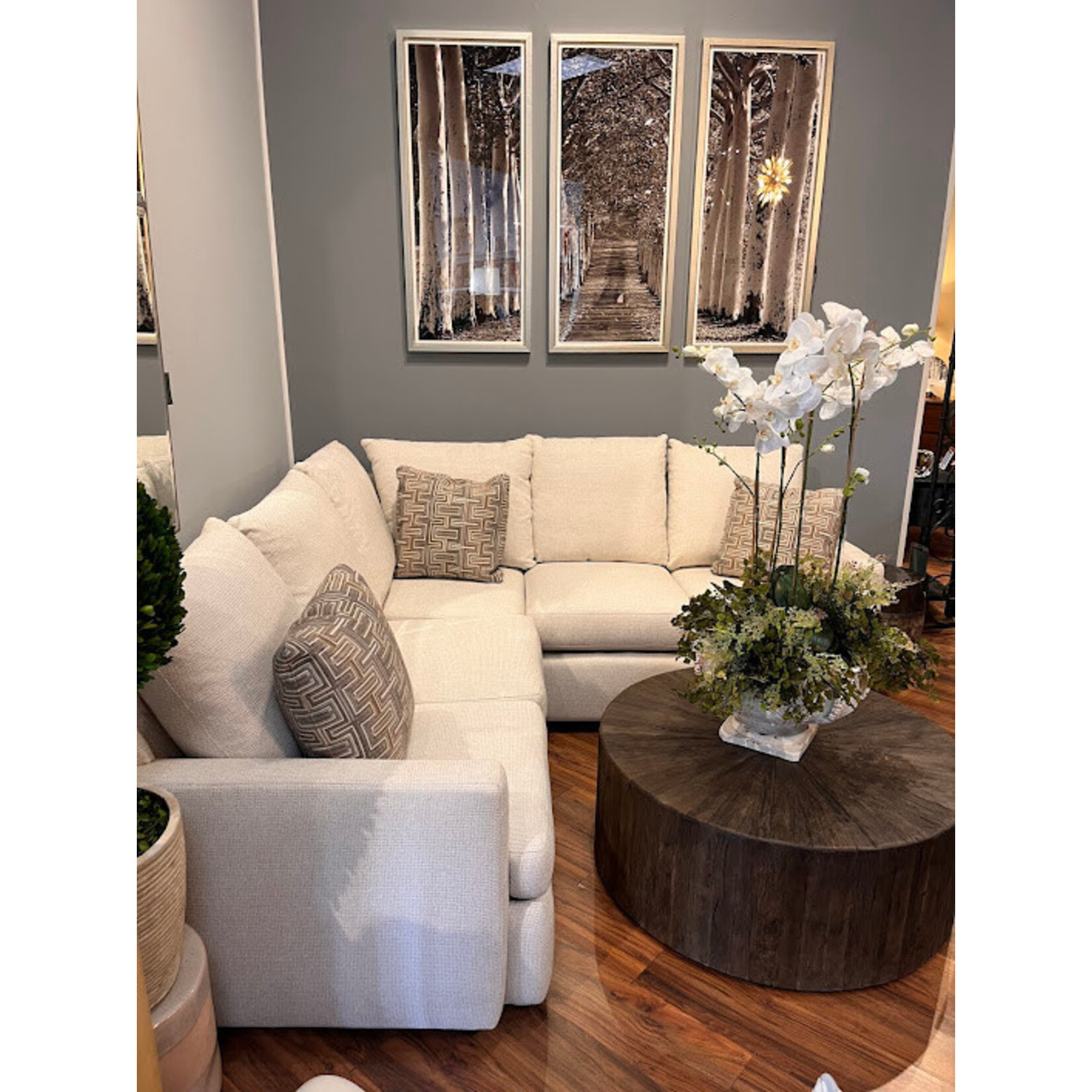 Sherrill Furniture Corner Sectional Power Recliner Malibu Natural