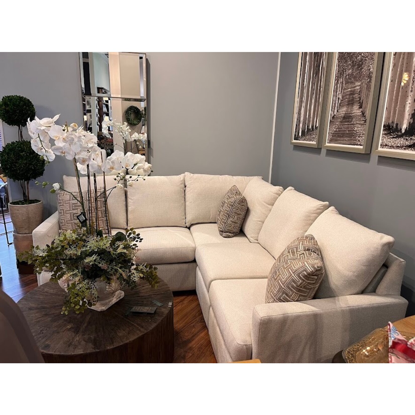 Sherrill Furniture Corner Sectional Power Recliner Malibu Natural