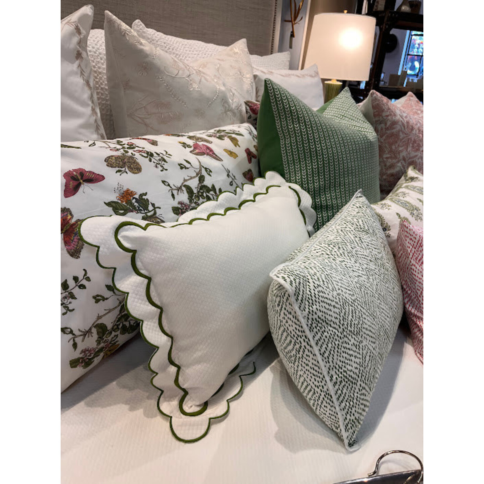 Matouk India Pique Boudoir Sham 12x16.2 Flange Grass