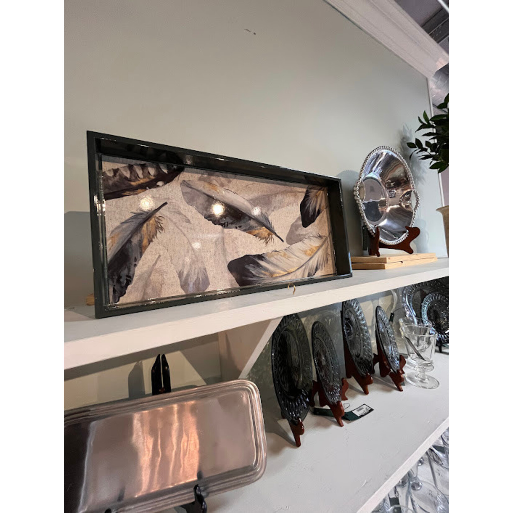 Rockflowerpaper Gilded Feathers Tray