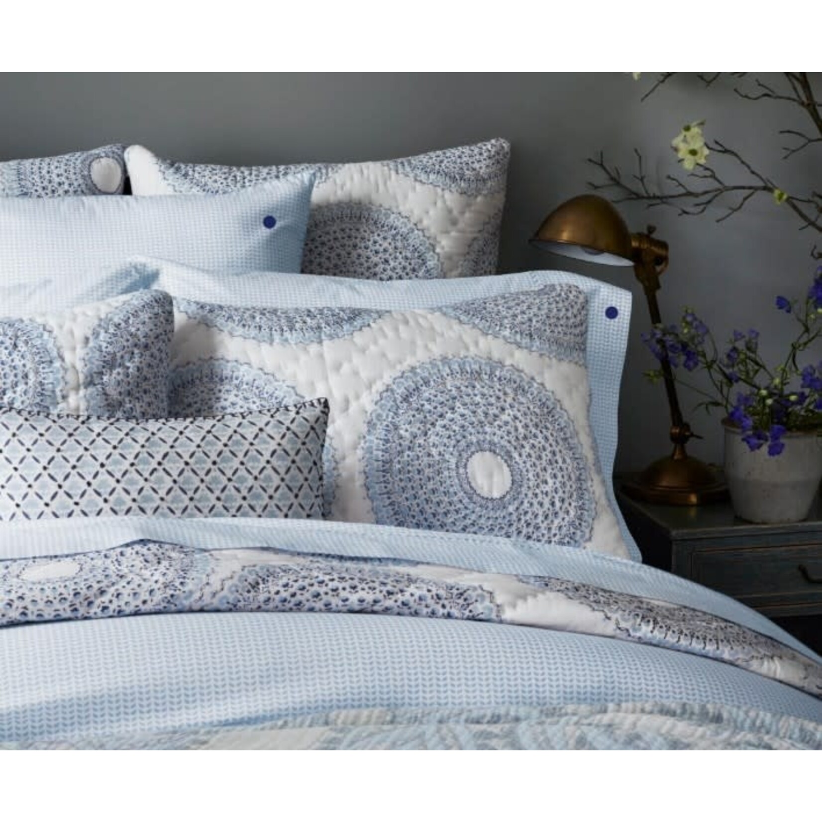 John Robshaw Textiles Lapis Euro Sham