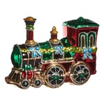 RAZ Imports Red & Green Holiday Train Ornament 5.5"