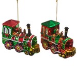 RAZ Imports Red & Green Holiday Train Ornament 4.75"