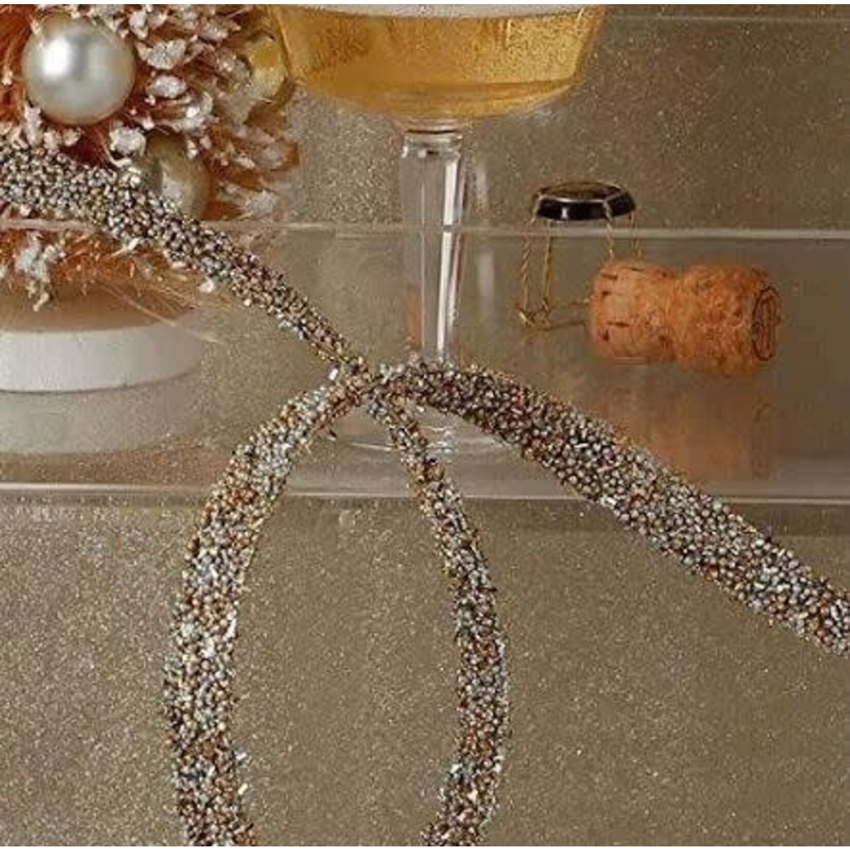 RAZ Imports Gold Beaded Garland 15'x.5"