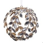 RAZ Imports Clear Jeweled Vine Ball Ornament 4.5"