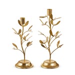RAZ Imports Gold Mistletoe Candlestick