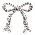 RAZ Imports Clear Jeweled Bow Ornament 7.25"