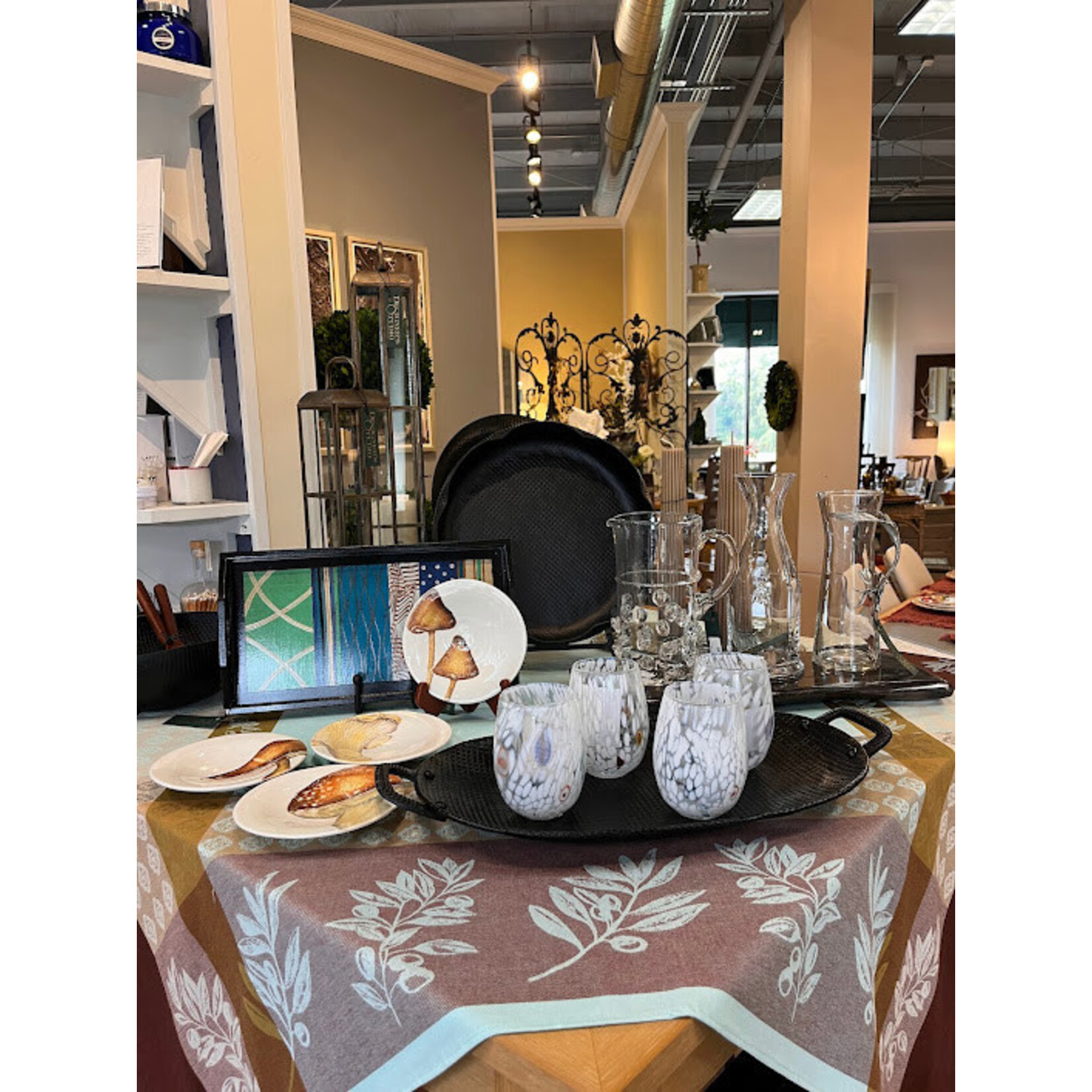 Provence Distributions Rectangle Olivado Turquoise 98x62 Tablecloth