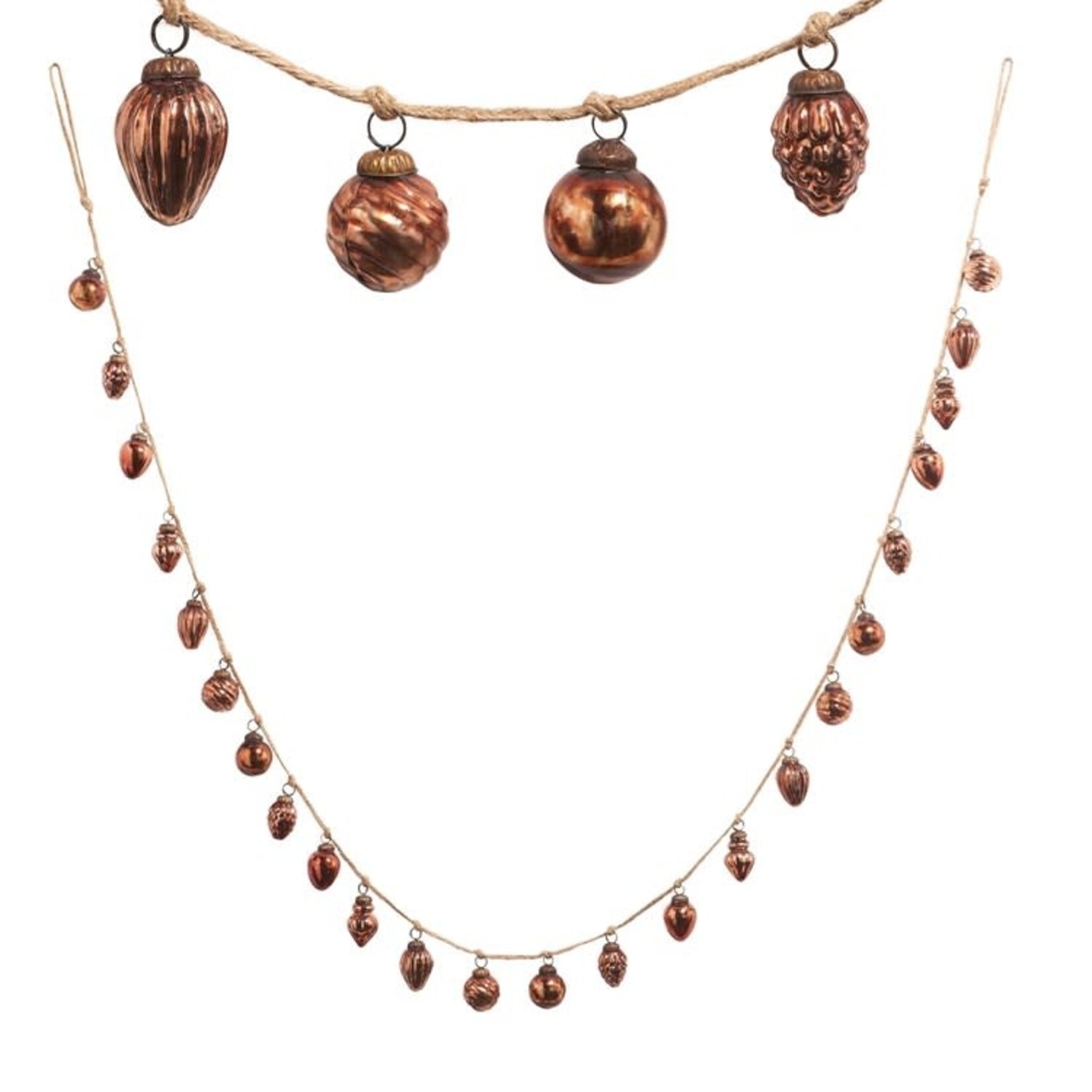 RAZ Imports Copper Glass Ornament Garland 6'